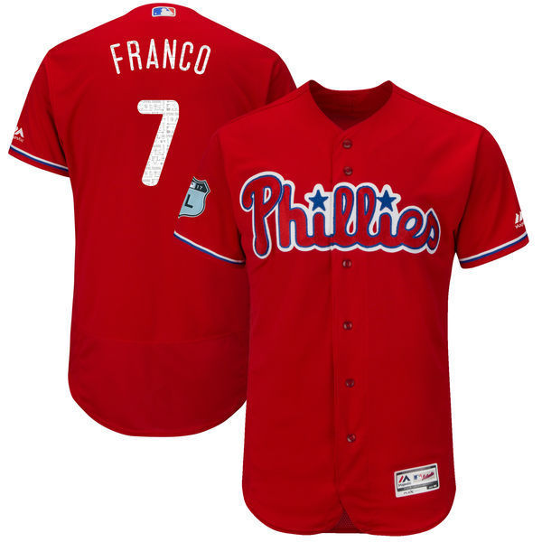 2017 MLB Philadelphia Phillies #7 Franco Red Jerseys->oakland athletics->MLB Jersey